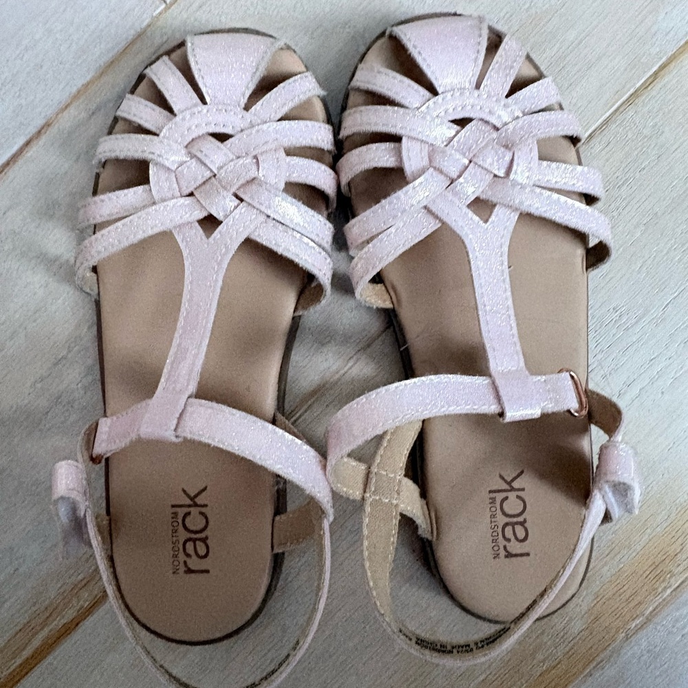 Kids Light Pink Strappy Sandals
